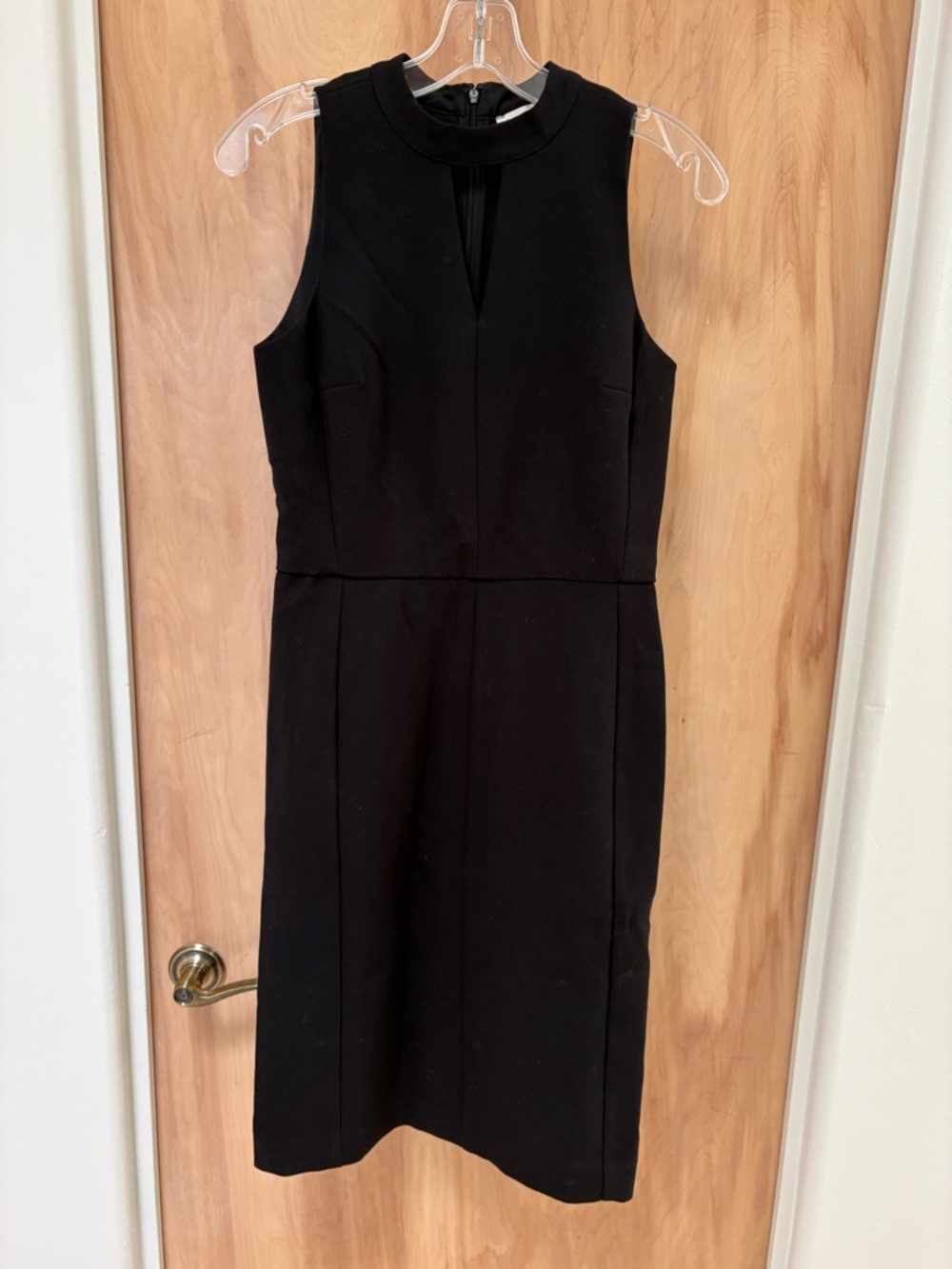LOFT Sleeveless Black Knee Length Sheath Dress